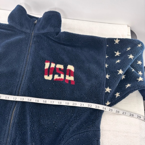 BEAR RIDGE OUTFITTERS Fleece Jacket MADE IN USA Stars American Flag Men’s Large - Picture 5 of 5